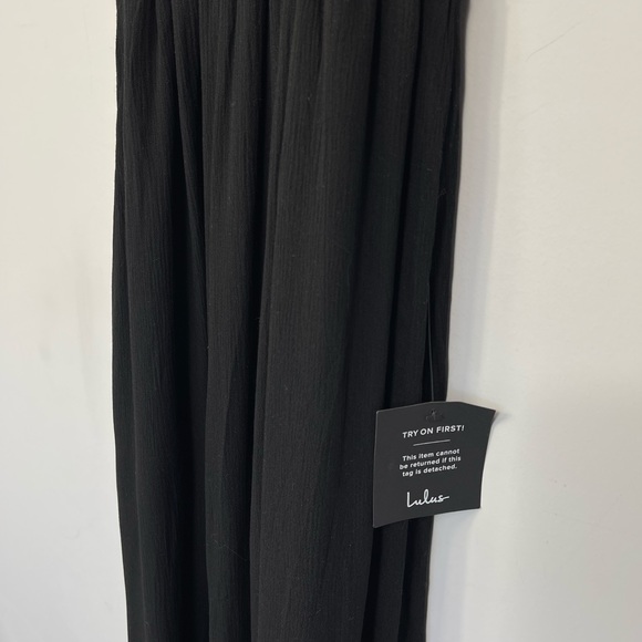 NWT LuLu’s Lost in Paradise Black Maxi Dress XS Lulus Open Back Sexy Side Slits - Picture 9 of 14